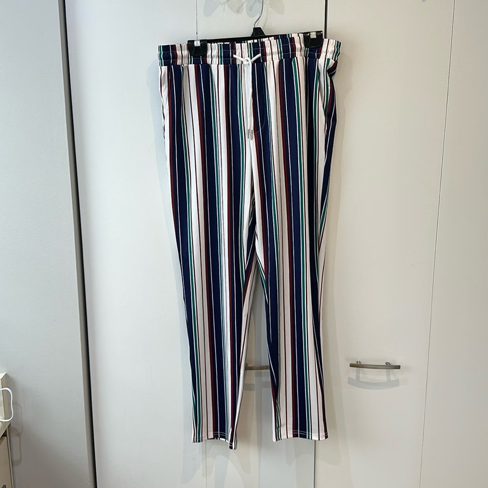 SHEIN striped lightweight drawstring pants